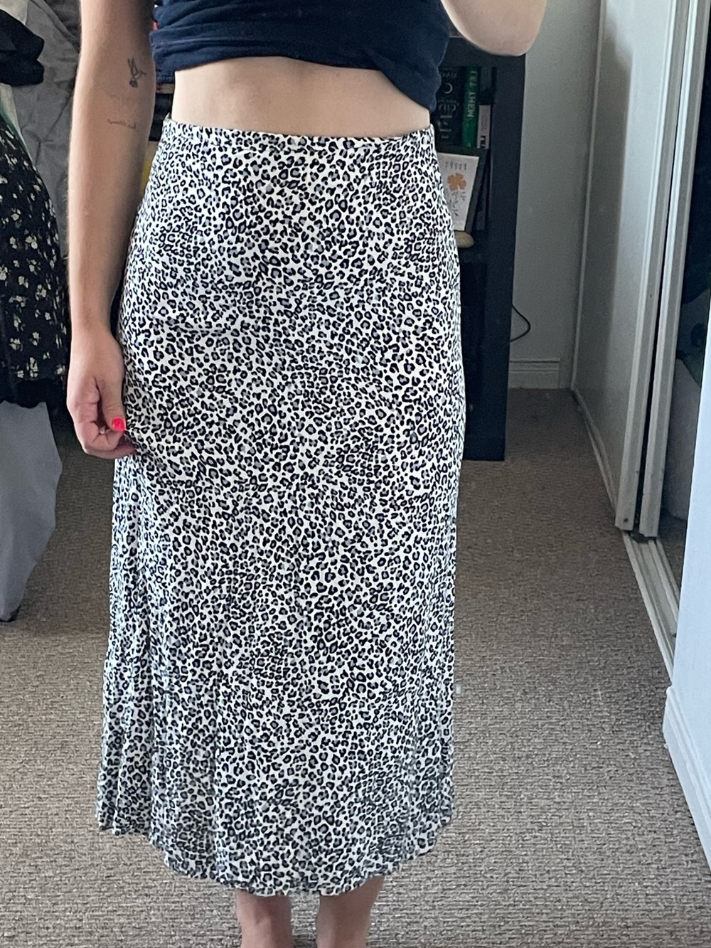 Brandy Melville Leopard Print Midi Skirt
